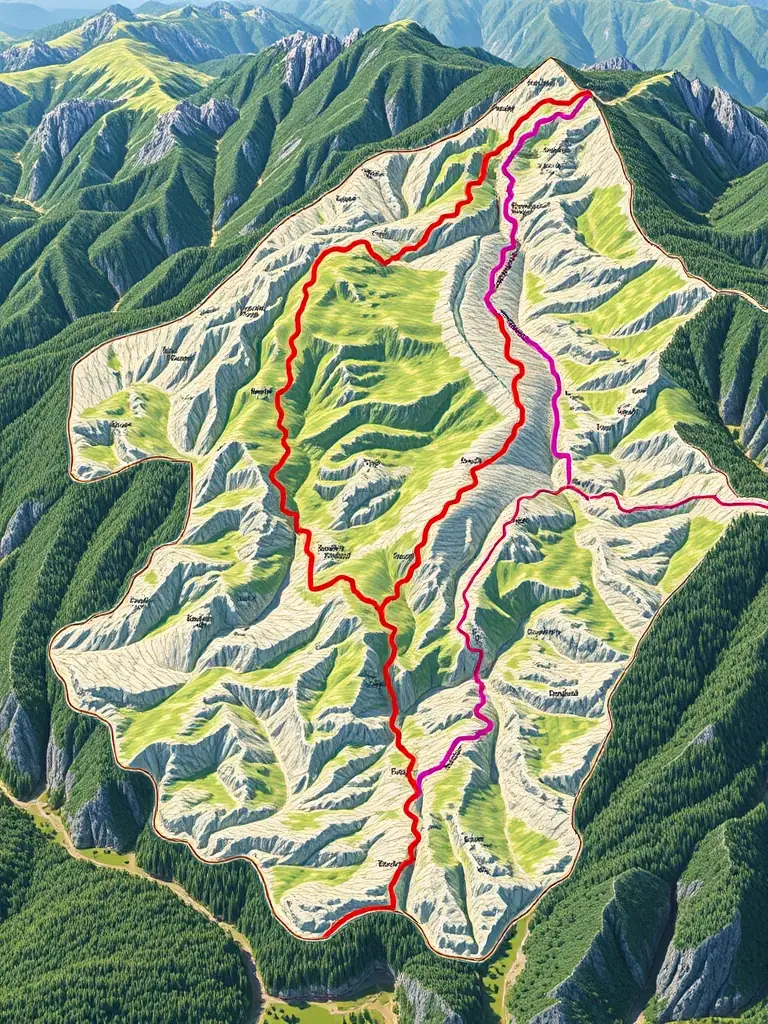 A map highlighting various trail routes in the Ariège region, showcasing the diverse landscapes and terrains available for trail running.