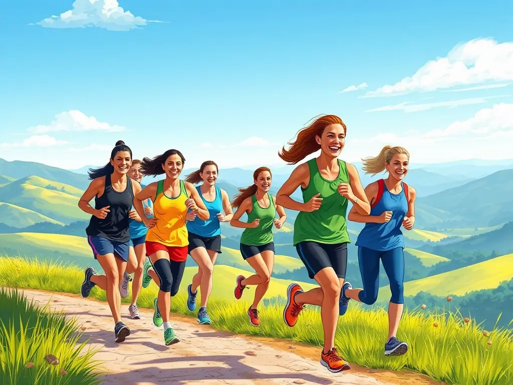 A group of trail runners participating in an event, showcasing the community aspect and logistical support provided by Ariège Terre de Trails.